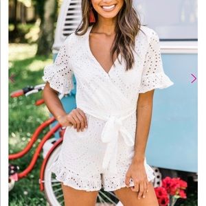 Pink lily ruffle romper ***** NEW